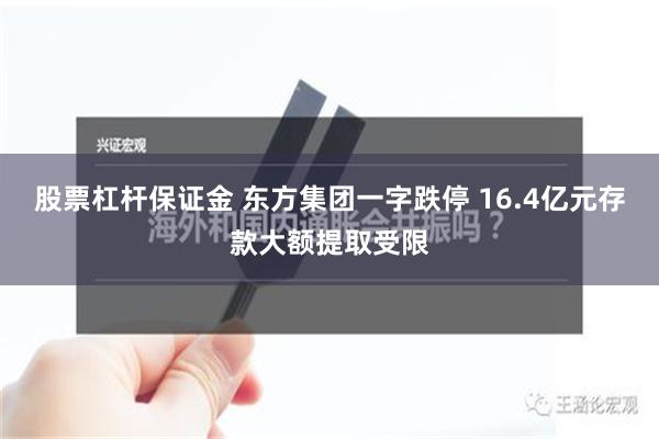 股票杠杆保证金 东方集团一字跌停 16.4亿元存款大额提取受限