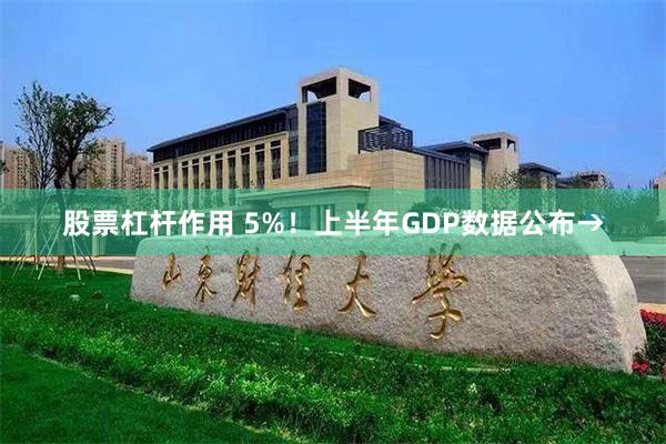 股票杠杆作用 5%！上半年GDP数据公布→